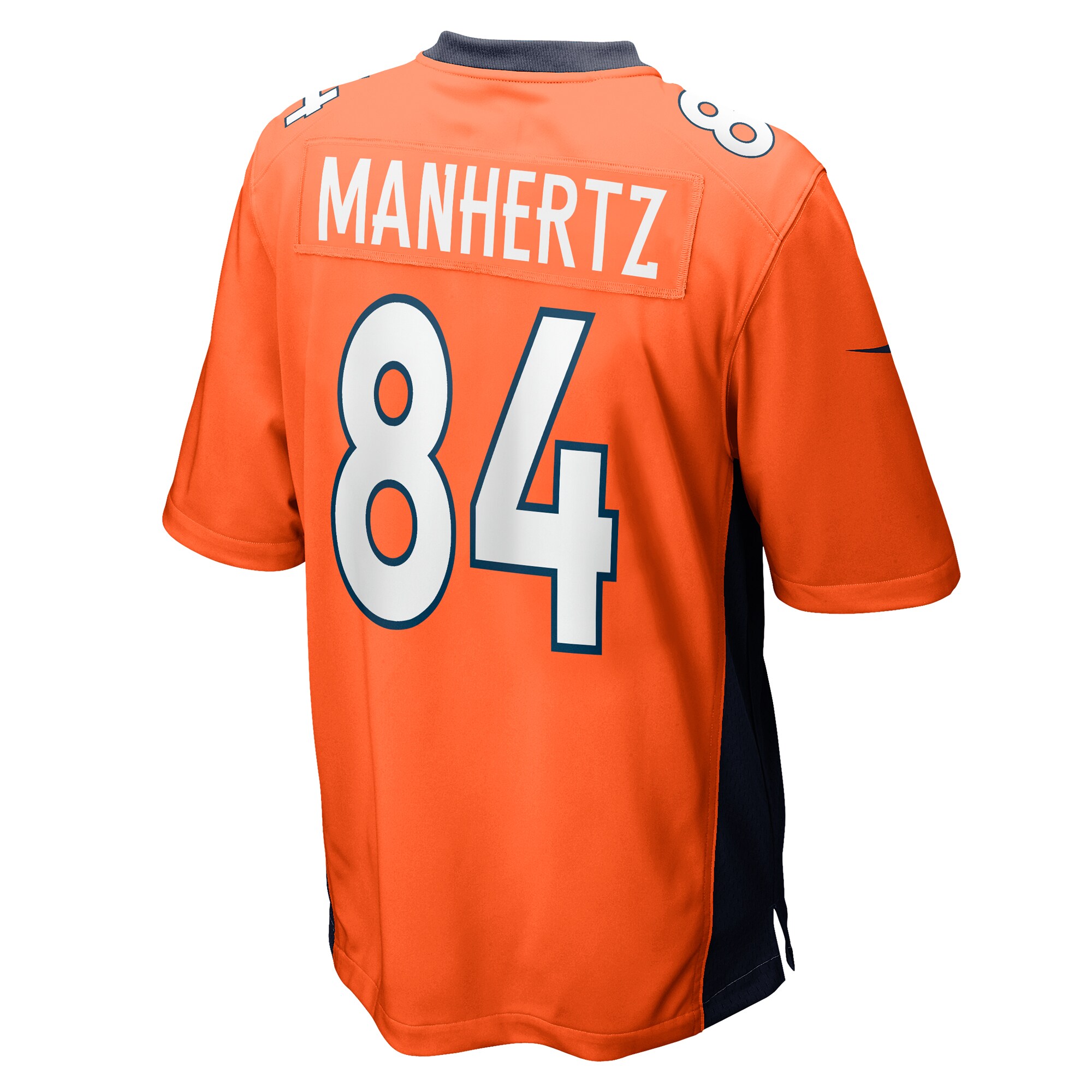 Denver Broncos Chris Manhertz Orange Game Player NFL Jersey Men's