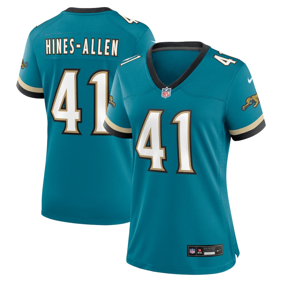 Josh Hines-Allen 41 Jacksonville Jaguars Prowler Throwback Game Teal NFL Jersey Women's