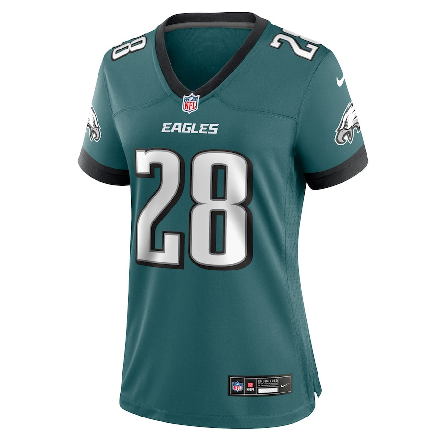Will Shipley 28 Philadelphia Eagles Team Game Midnight Green NFL Jersey Women's