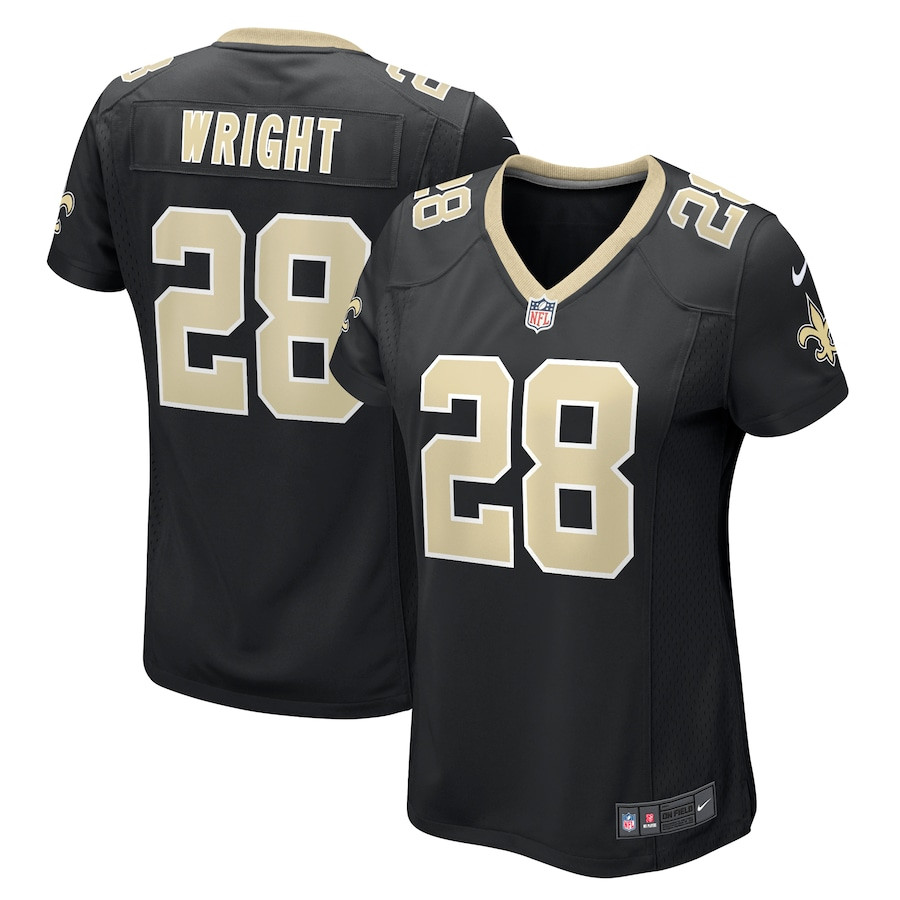 Rejzohn Wright 28 New Orleans Saints Game Black NFL Jersey Women's