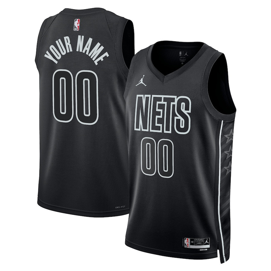 Brooklyn Nets 2023/24 Statement Swingman Custom Black NBA Jersey Men's