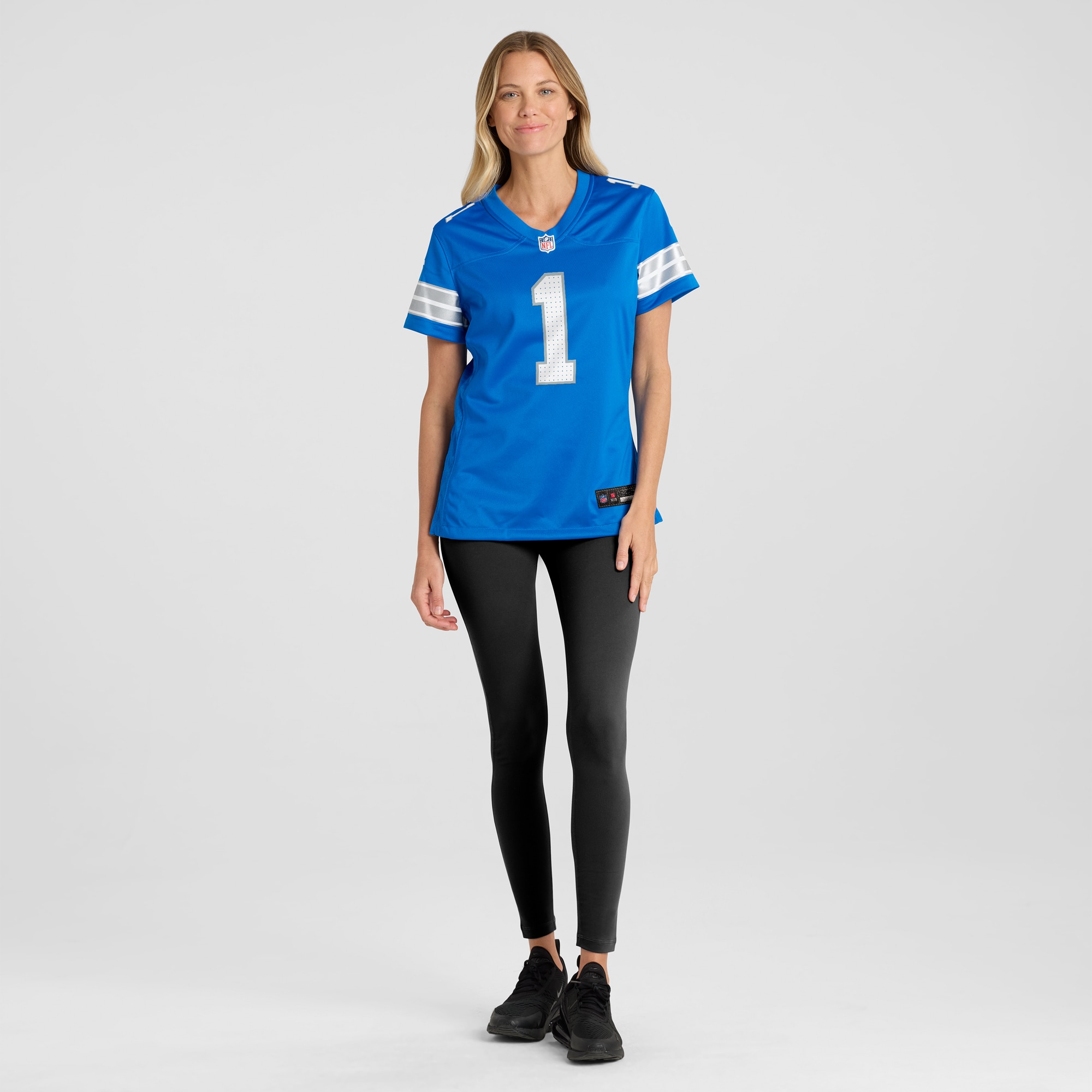 Detroit Lions Number 1 Bride Blue Game NFL Jersey Women's