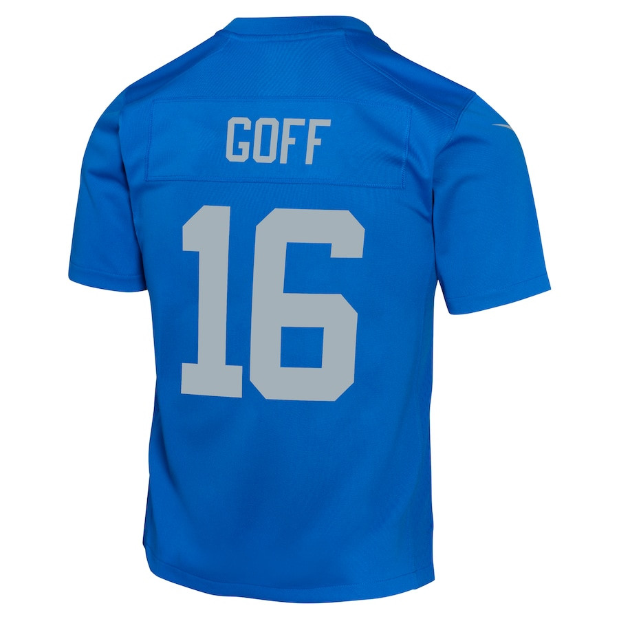 Jared Goff 16 Detroit Lions Alternate Game Blue NFL Jersey Youth