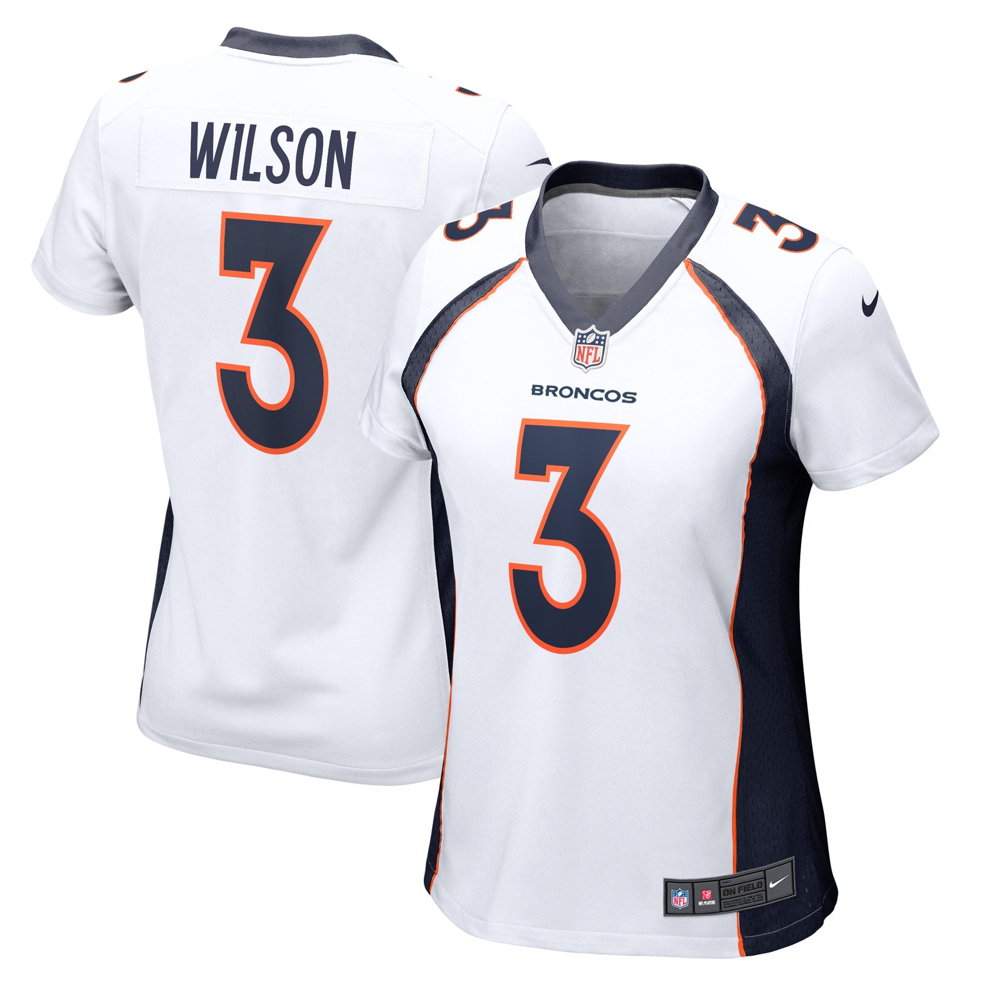 Denver Broncos Russell Wilson White Player NFL Jersey Women's