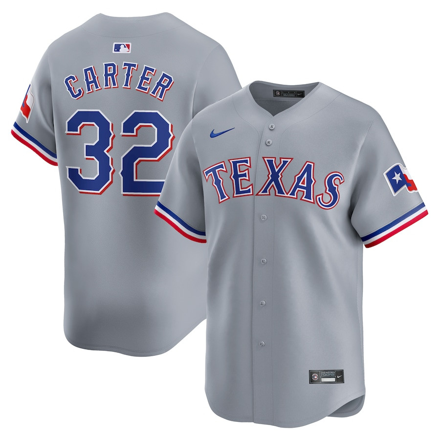 Evan Carter 32 Texas Rangers Away Limited Gray MLB Jersey Men's