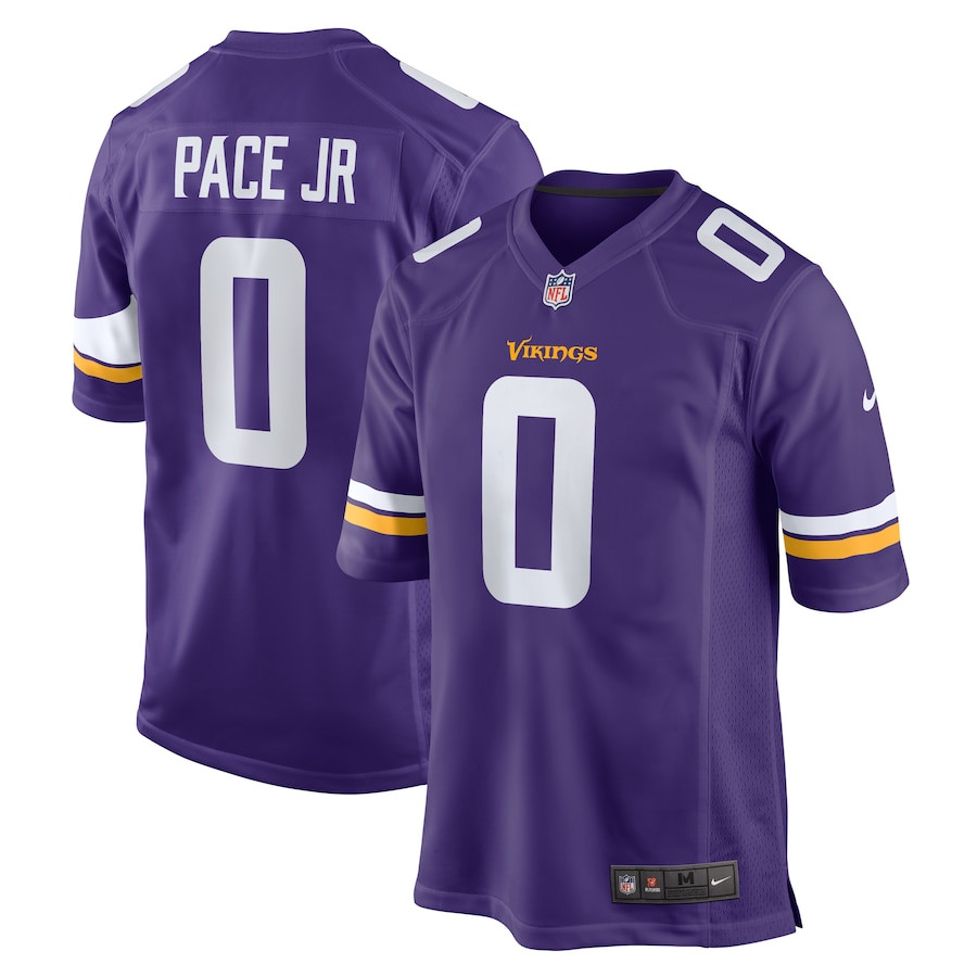 Ivan Pace Jr 0 Minnesota Vikings Game Purple NFL Jersey Men's