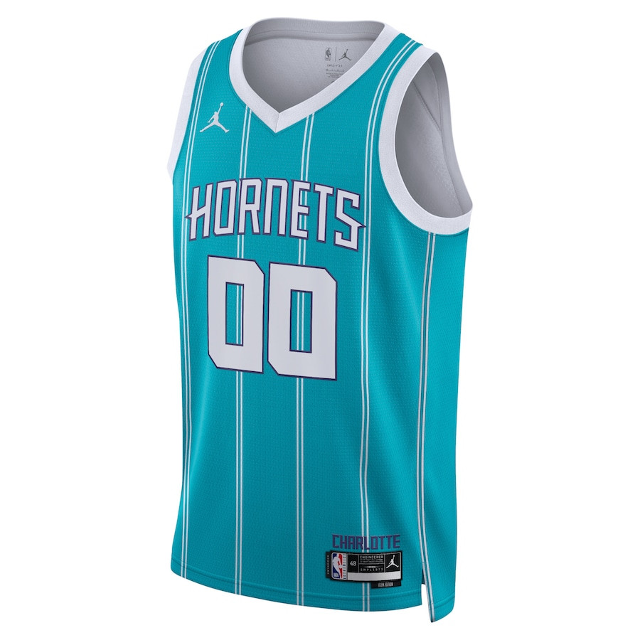 Charlotte Hornets 2023/24 Icon Swingman Custom Teal NBA Jersey Men's