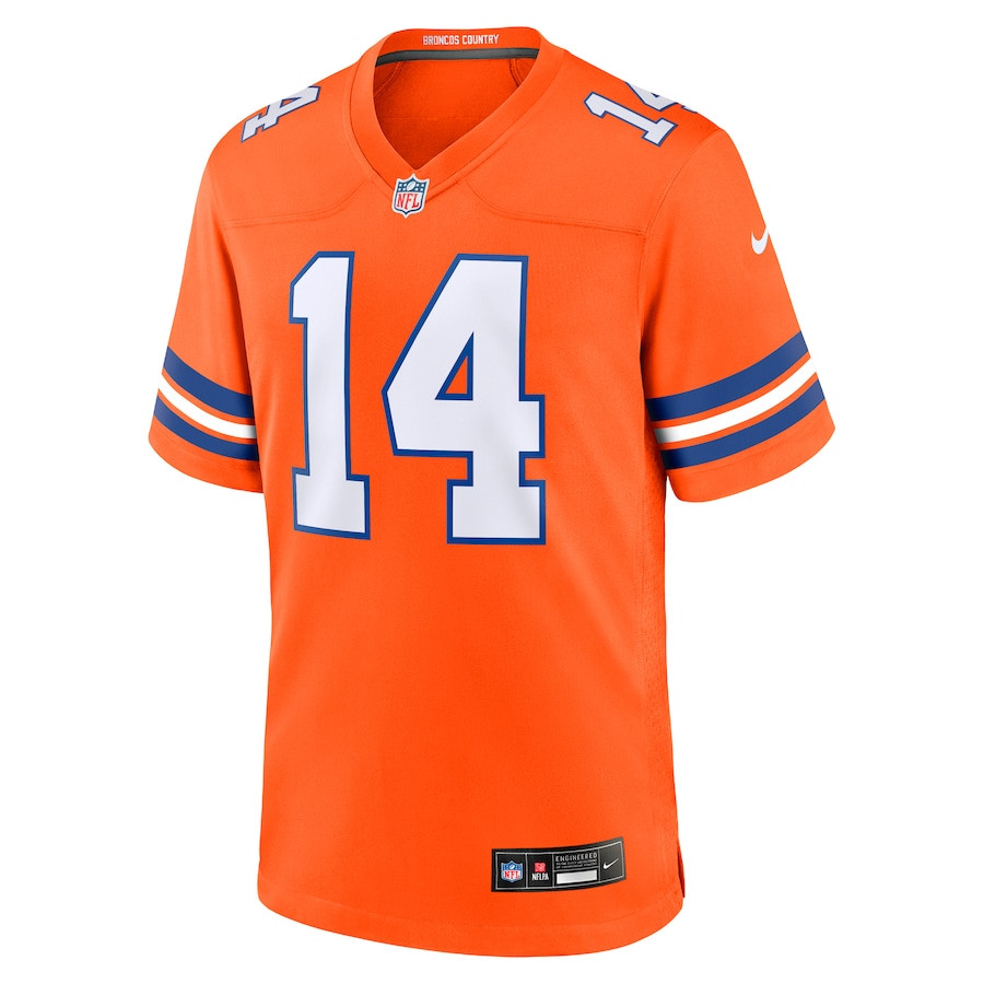Courtland Sutton 14 Denver Broncos Mile High Collection 1977 Throwback Player Game Orange NFL Jersey Men's