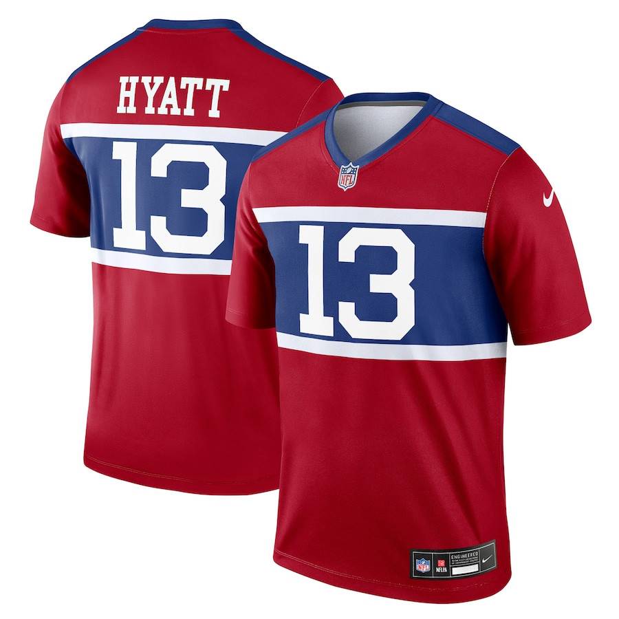Jalin Hyatt 13 New York Giants Alternate Legend Player Century Red NFL Jersey Men's