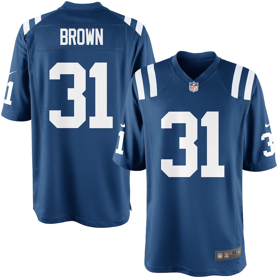 Donald Brown 31 Indianapolis Colts Team Color Game NFL Jersey Youth