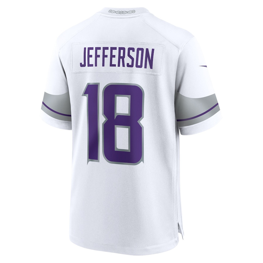 Justin Jefferson 18 Minnesota Vikings Alternate Game Player White NFL Jersey Men's