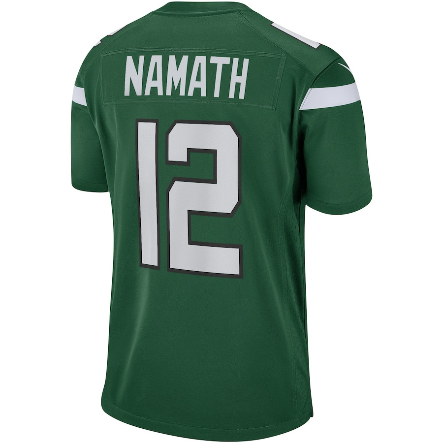 Joe Namath 12 New York Jets Game Retired Gotham Green NFL Jersey Men's