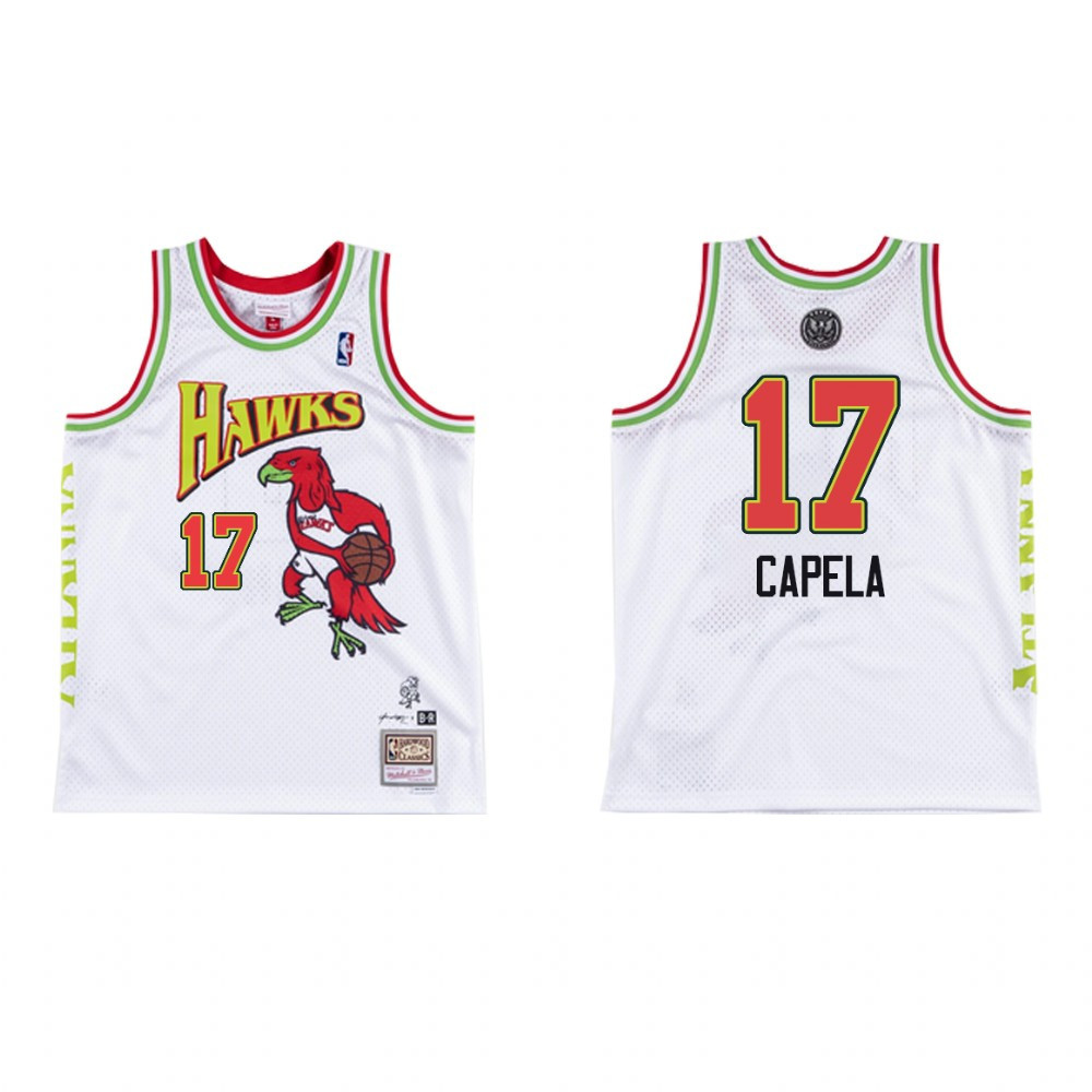 Atlanta Hawks BR Remix Clint Capela 1 White NBA Jersey Men's