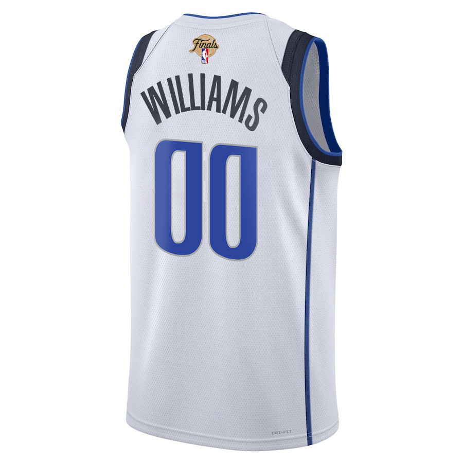 Brandon Williams 00 Dallas Mavericks 2024 FINALS PATCH Swingman Association Editio White NBA Jersey Men's