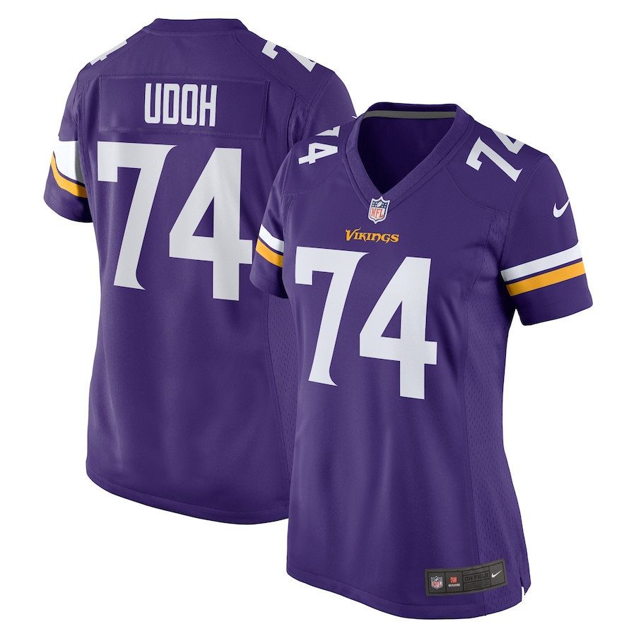 Oli Udoh 74 Minnesota Vikings Game Purple NFL Jersey Women's