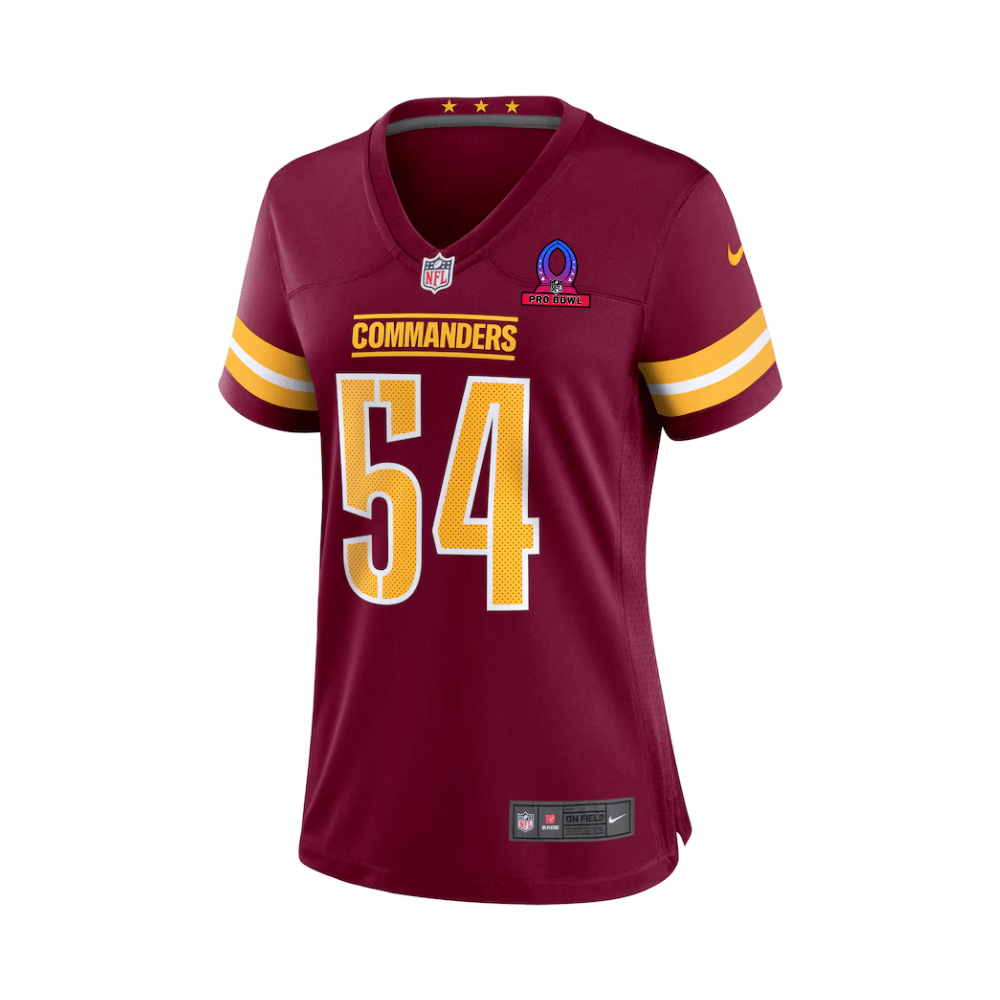 Bobby Wagner 54 Washington Commanders 2025 Pro Bowl Patch Game Burgundy NFL Jersey Women's
