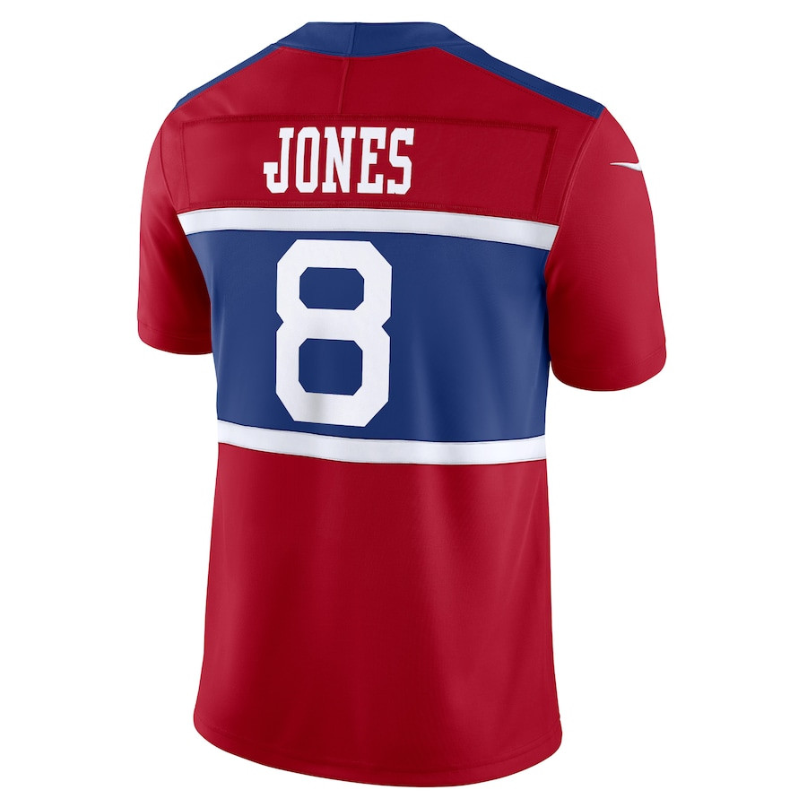 Daniel Jones 8 New York Giants Alternate Vapor F.U.S.E. Limited Century Red NFL Jersey Men's