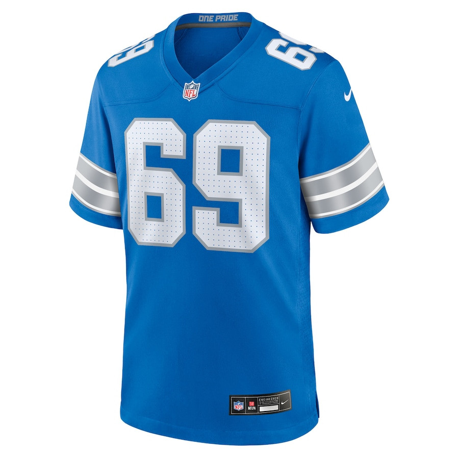 Al-Quadin Muhammad 69 Detroit Lions Team Game Blue NFL Jersey Men's