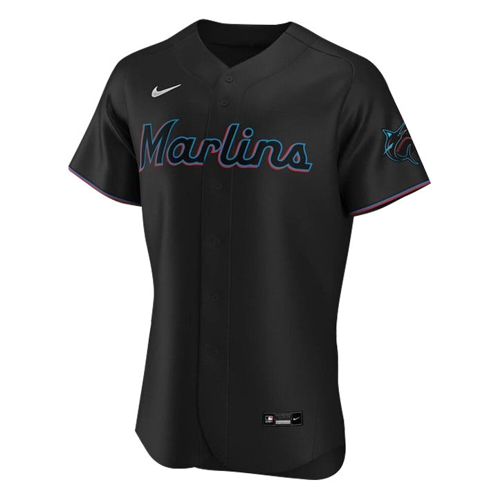 Lionel Messi Miami Marlins Elite Stitched Black MLB Jersey Men's