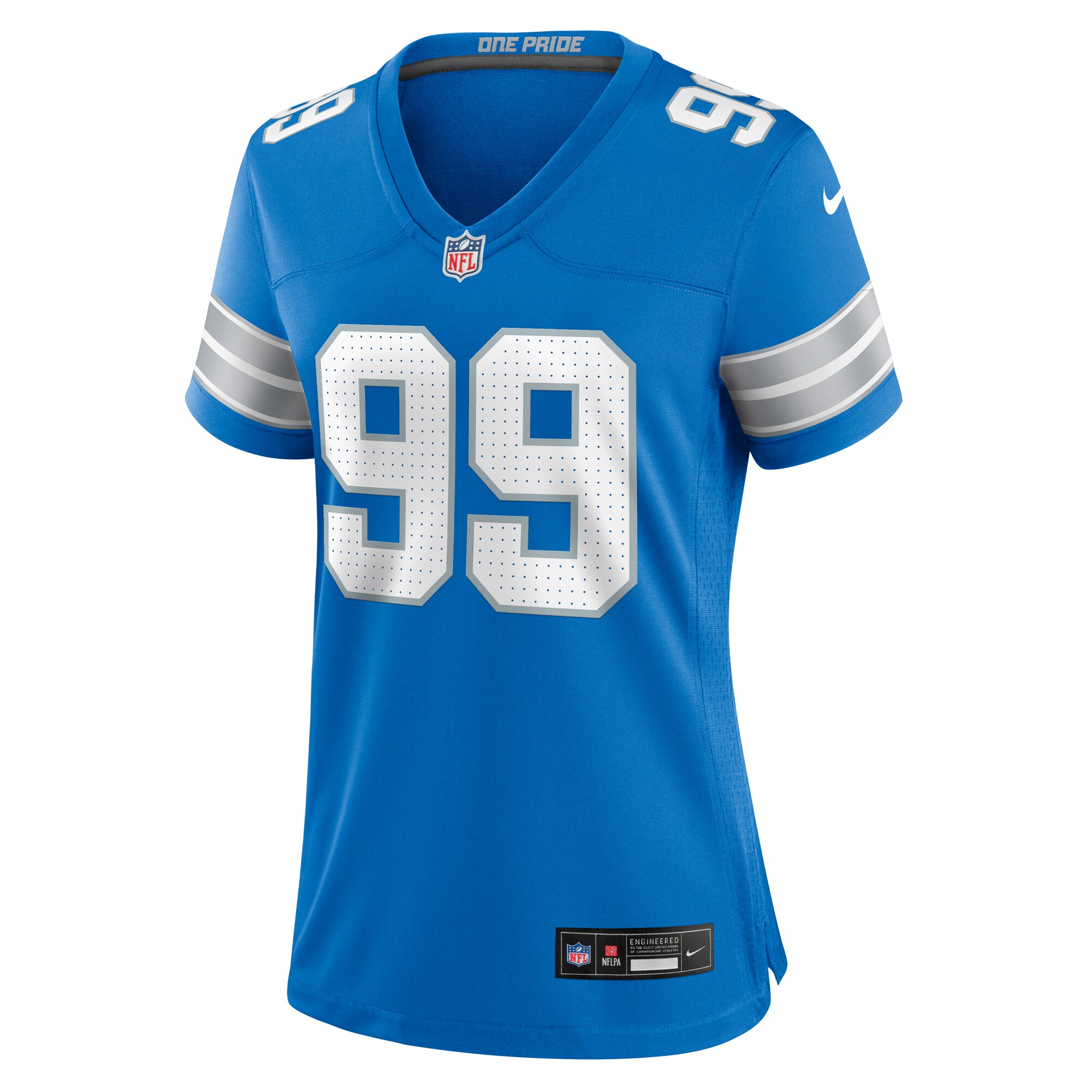 Detroit Lions Za'Darius Smith Blue Team Game NFL Jersey Women's