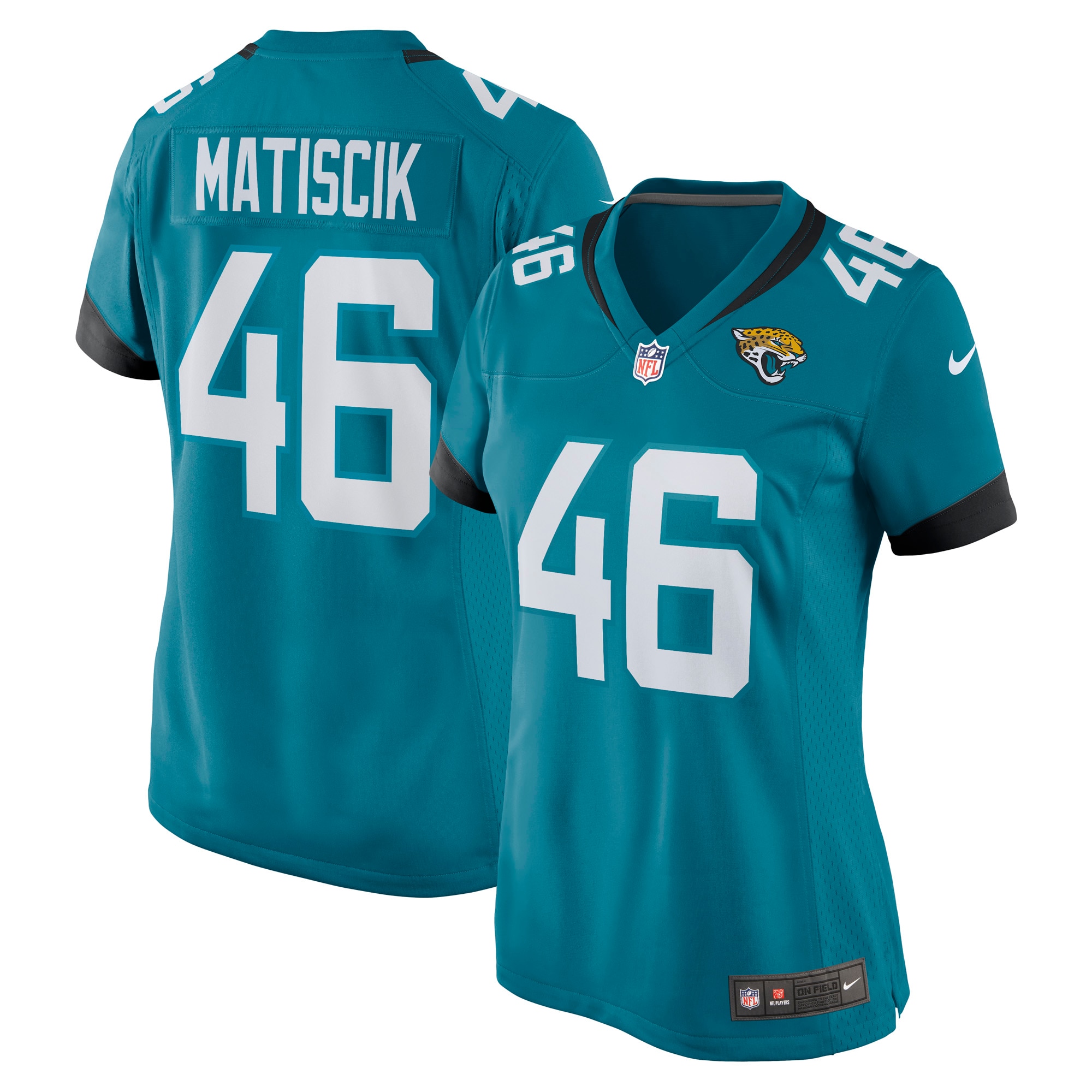 Jacksonville Jaguars Ross Matiscik Teal Game NFL Jersey Women's