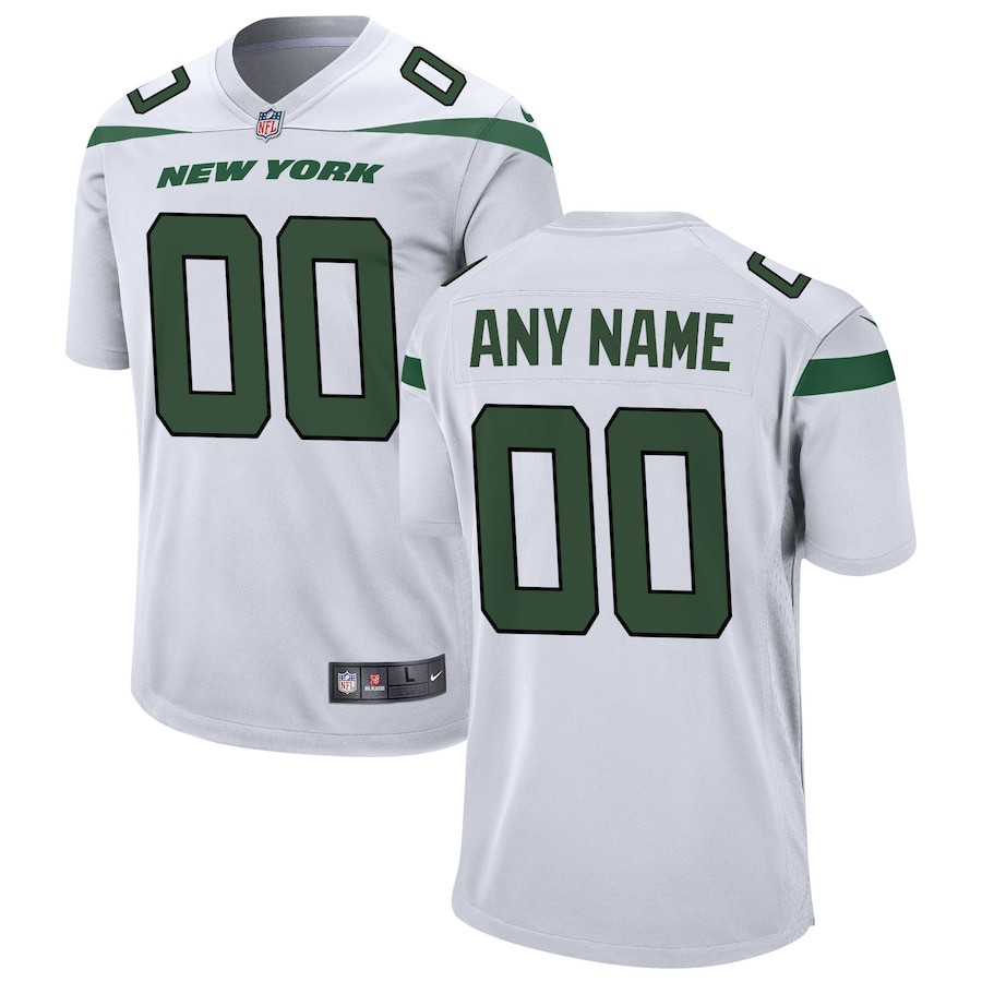 New York Jets Custom Game White NFL Jersey Youth