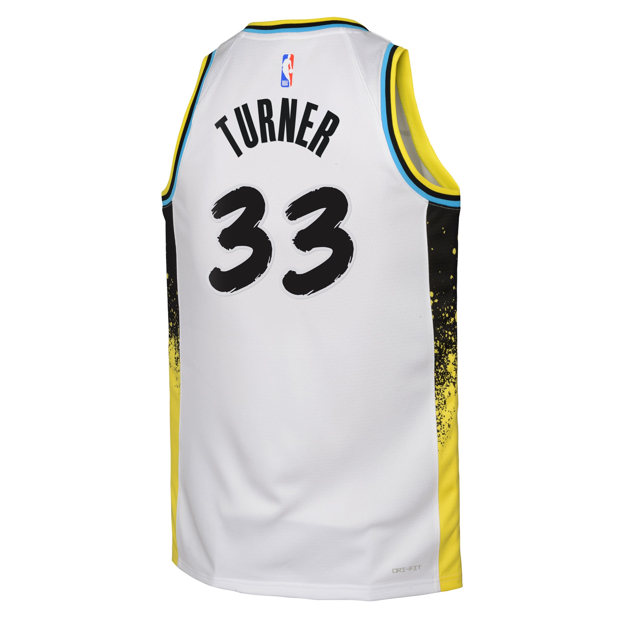 Camiseta City Edition Swingman de los Indiana Pacers 2024 Blanco Myles Turner Juvenil NBA Jersey Men's