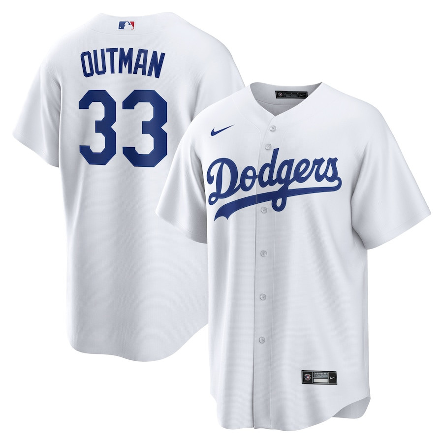 James Outman 33 Los Angeles Dodgers White MLB Jersey Men's