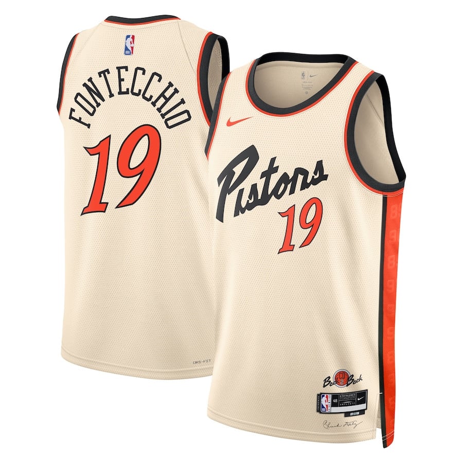 Simone Fontecchio 19 Detroit Pistons Unisex 2024/25 Swingman Player City Edition Cream NBA Jersey Unisex