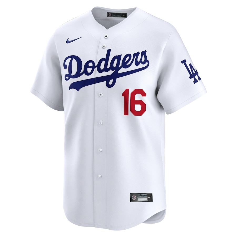 Will Smith 16 Los Angeles Dodgers Home Limited White MLB Jersey Men's