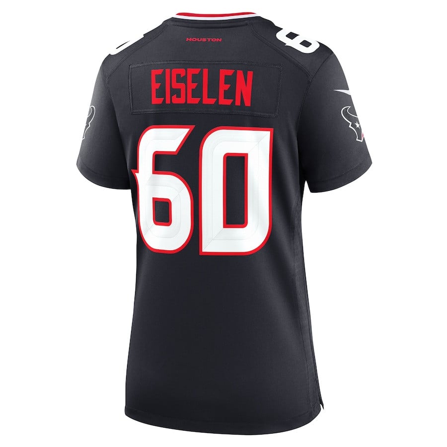 Dieter Eiselen 60 Houston Texans Team Game Navy NFL Jersey Women's