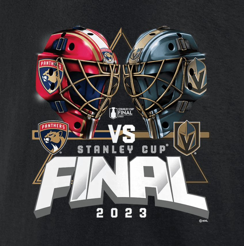 Florida Panthers vs. Vegas Golden Knights 2023 Stanley Cup Final Matchup T-Shirt Black NHL Jersey Men's