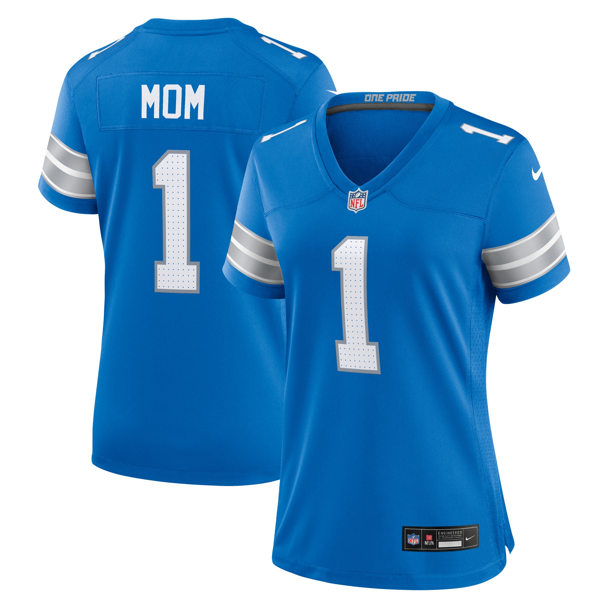 Detroit Lions Number 1 Mom Blue Game NFL Jersey Men's