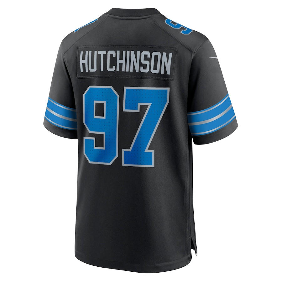Aidan Hutchinson 97 Detroit Lions 2nd Alternate Game Black NFL Jersey Men's