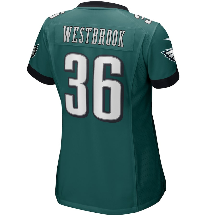 Brian Westbrook 36 Philadelphia Eagles Game Retired Midnight Green NFL Jersey Women's