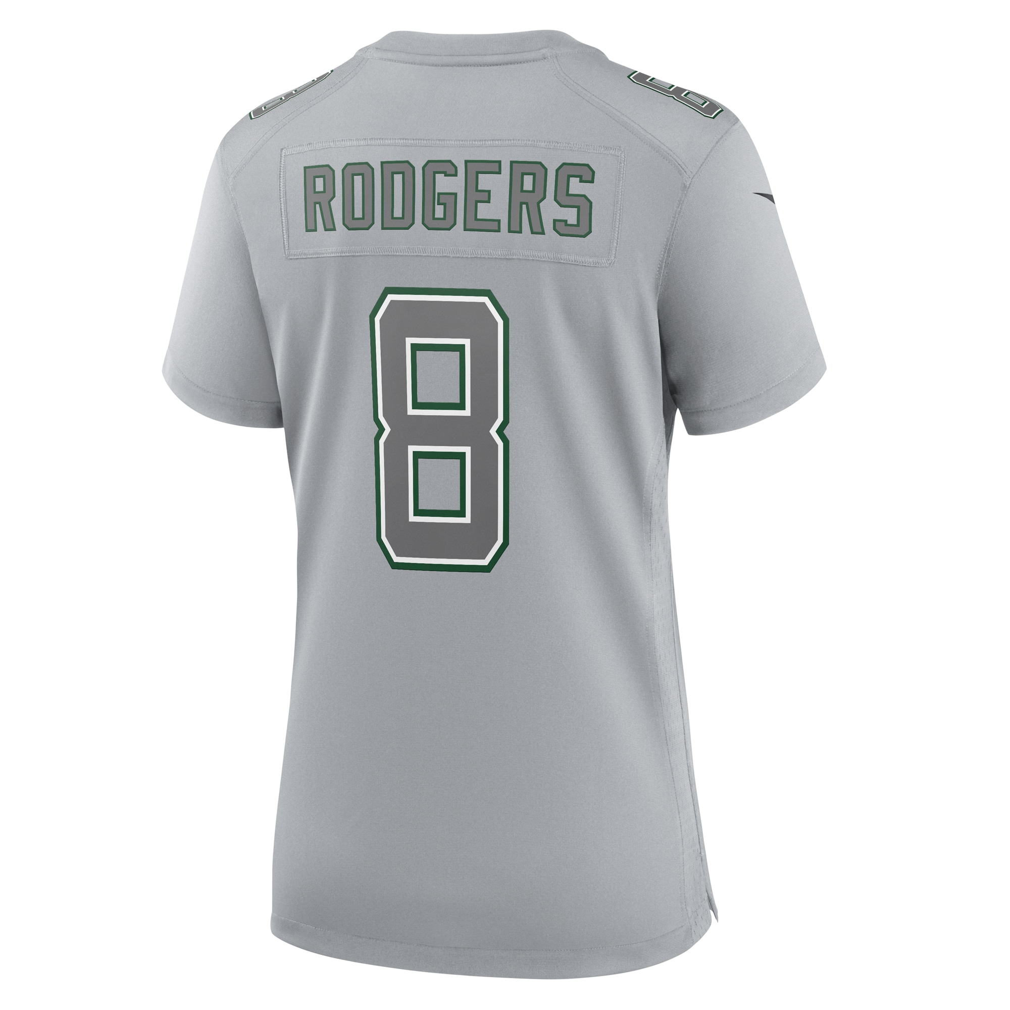 New York Jets Aaron Rodgers Heather Gray Atmosphere Fashion Game NFL Jersey Women's