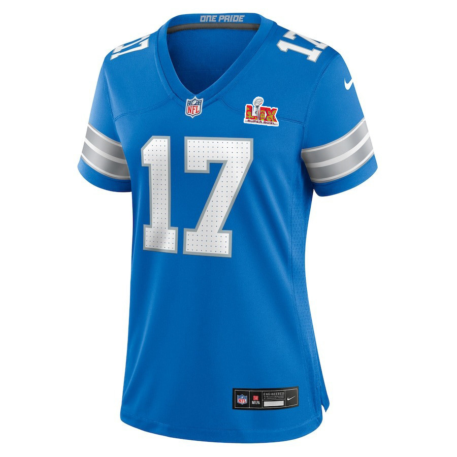 Michael Badgley #17 Detroit Lions Super Bowl LIX Blue NFL Jersey Women's