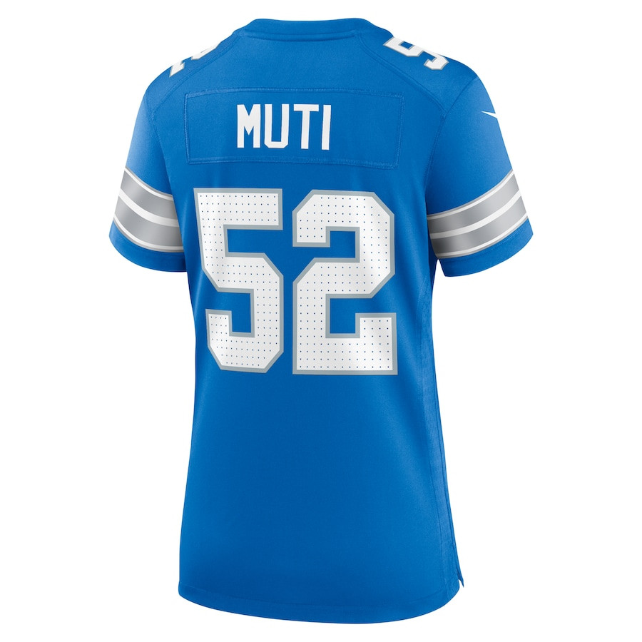 Netane Muti 52 Detroit Lions Game Blue NFL Jersey Women's