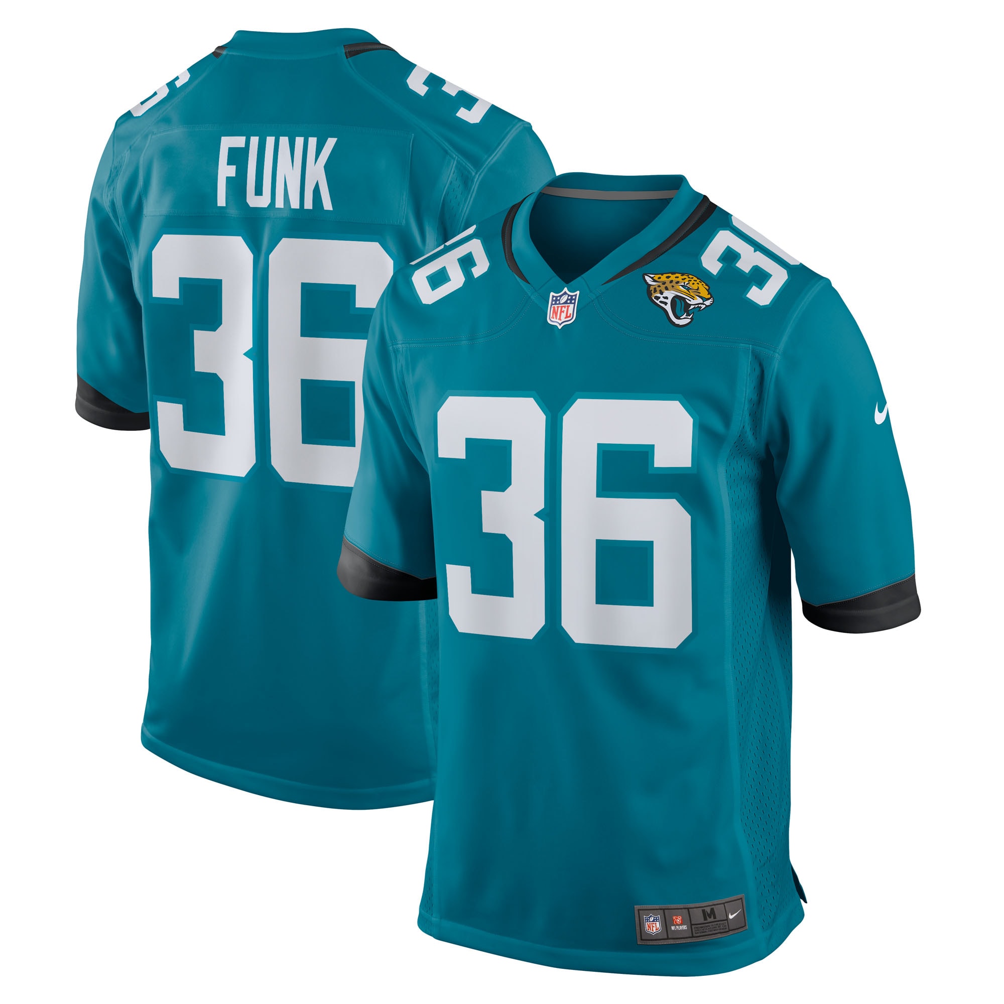 Jacksonville Jaguars Jake Funk Teal Team Game NFL Jersey Men's