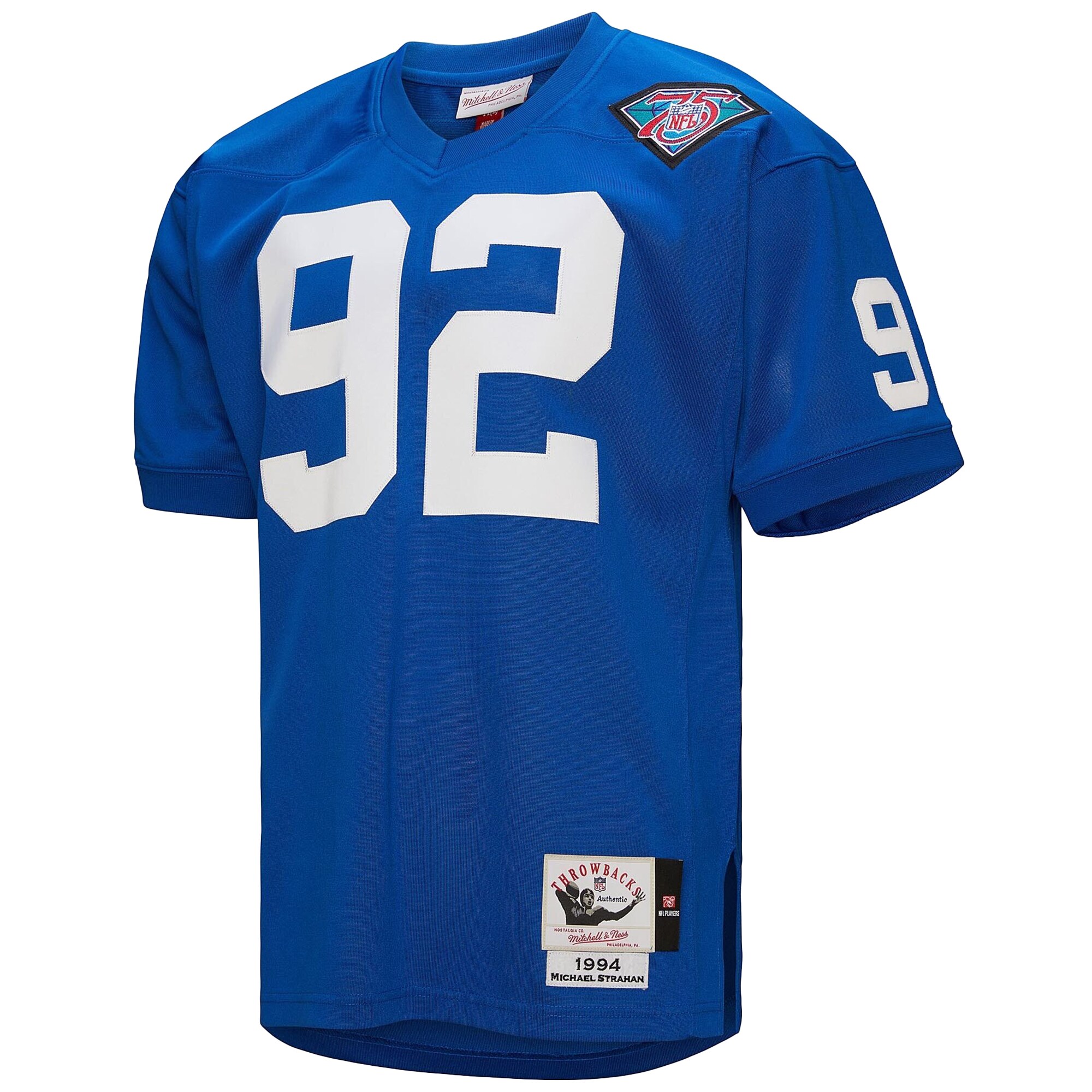 New York Giants 1994 Michael Strahan Mitchell Ness Royal Throwback Retired Player NFL Jersey Men's