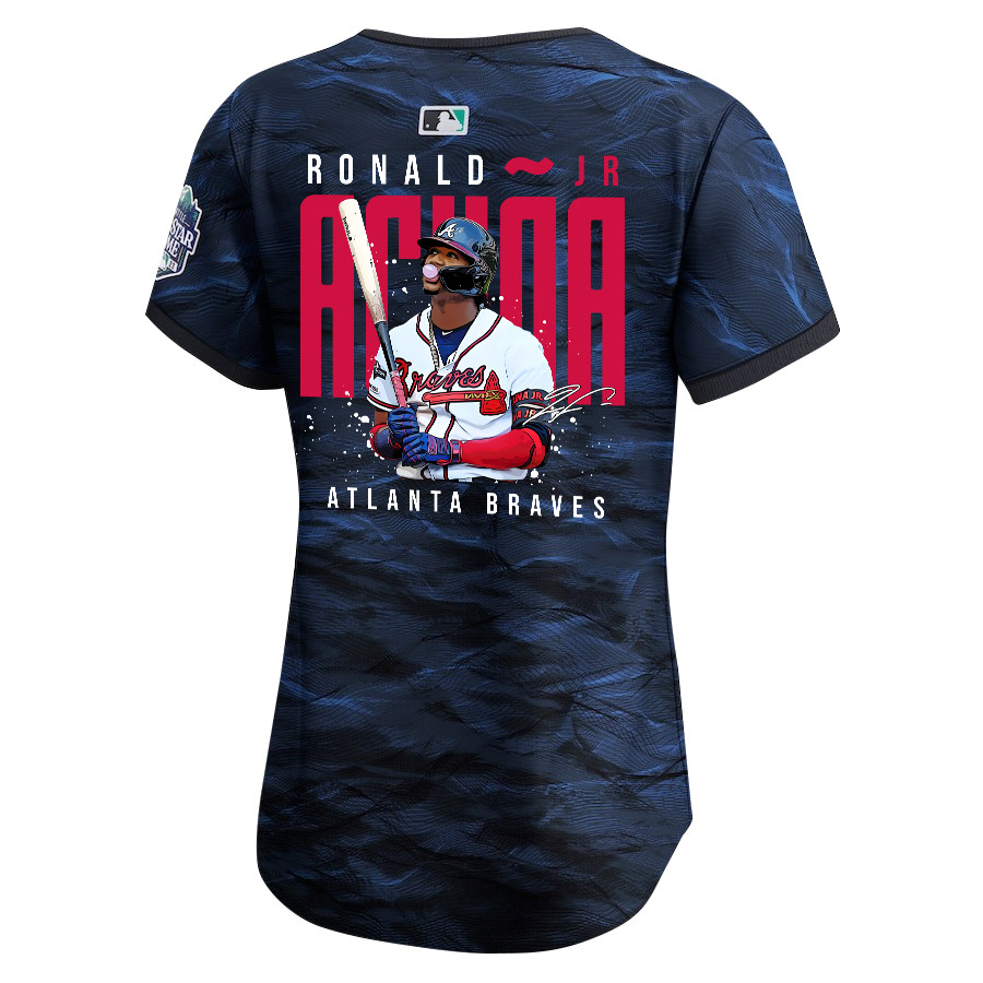 Ronald Acu?a Jr. 13 Atlanta Braves Signed Gum 2023 All Star Game Limited Player Royal MLB Jersey Women's