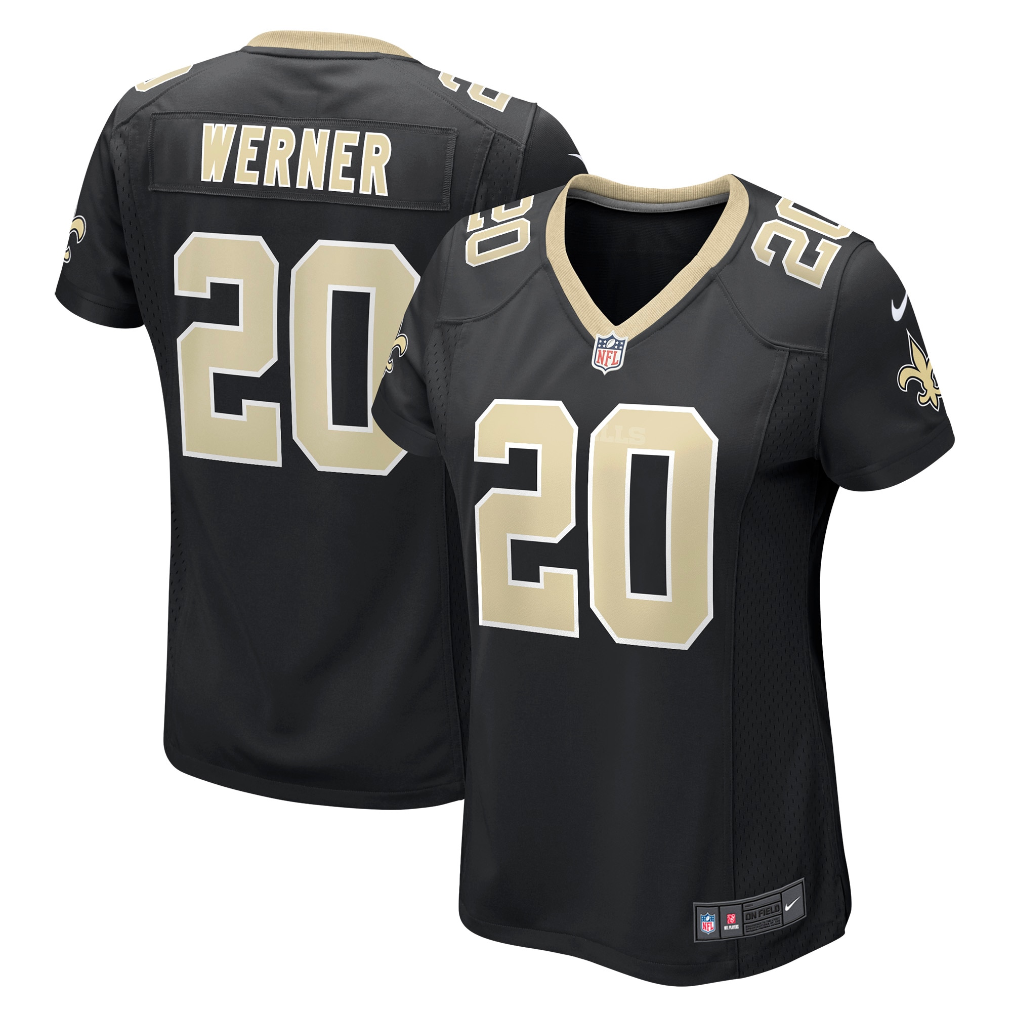 New Orleans Saints Pete Werner Black Game NFL Jersey Women's