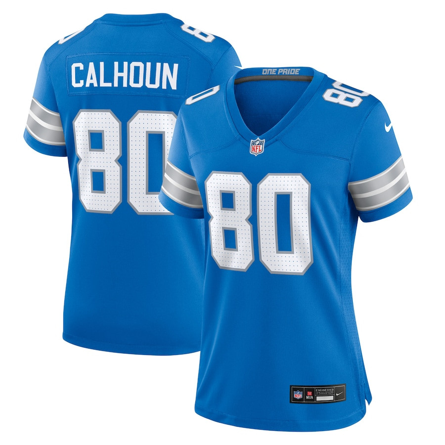 Jalon Calhoun 80 Detroit Lions Game Blue NFL Jersey Women's