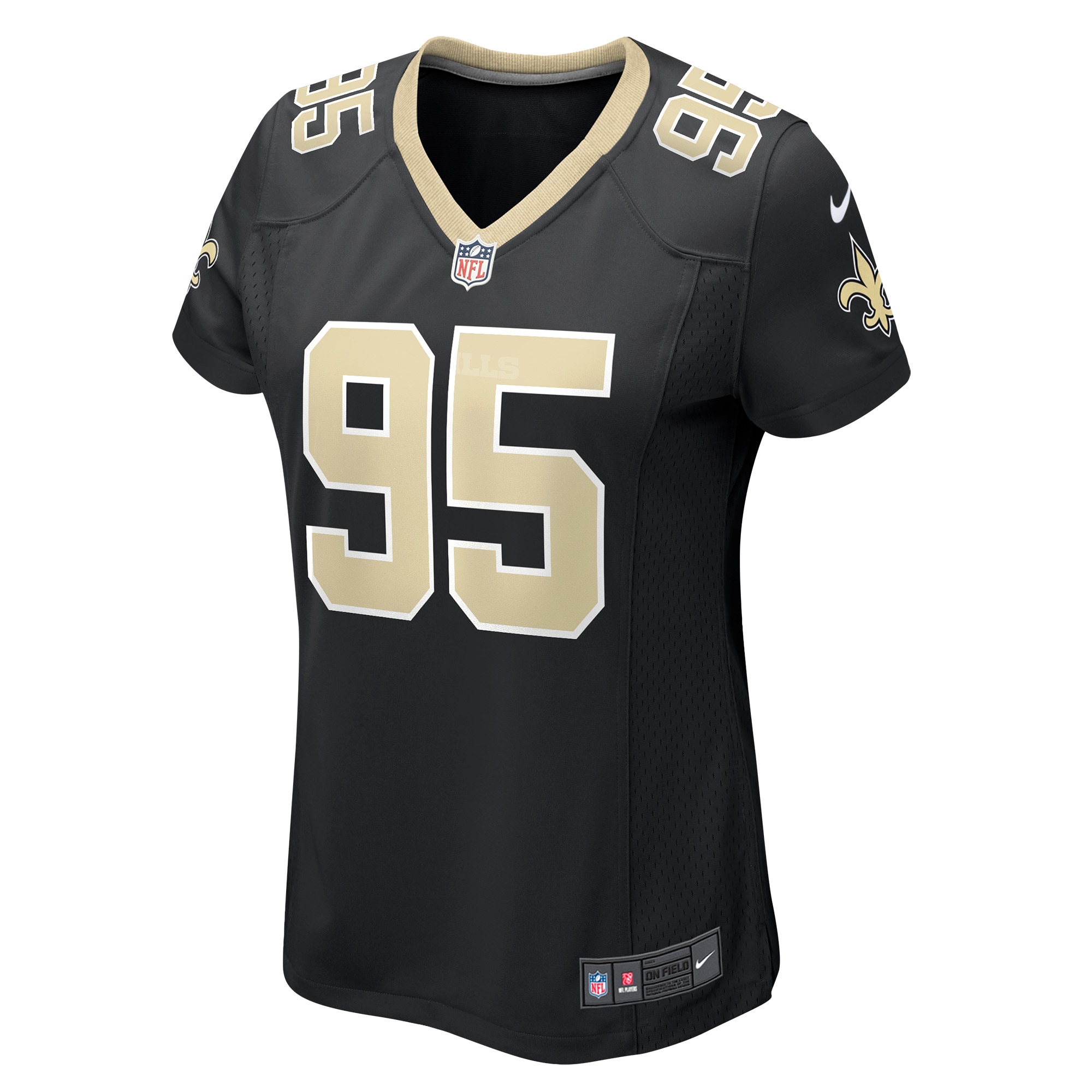 New Orleans Saints Albert Huggins Black Player Game NFL Jersey Women's