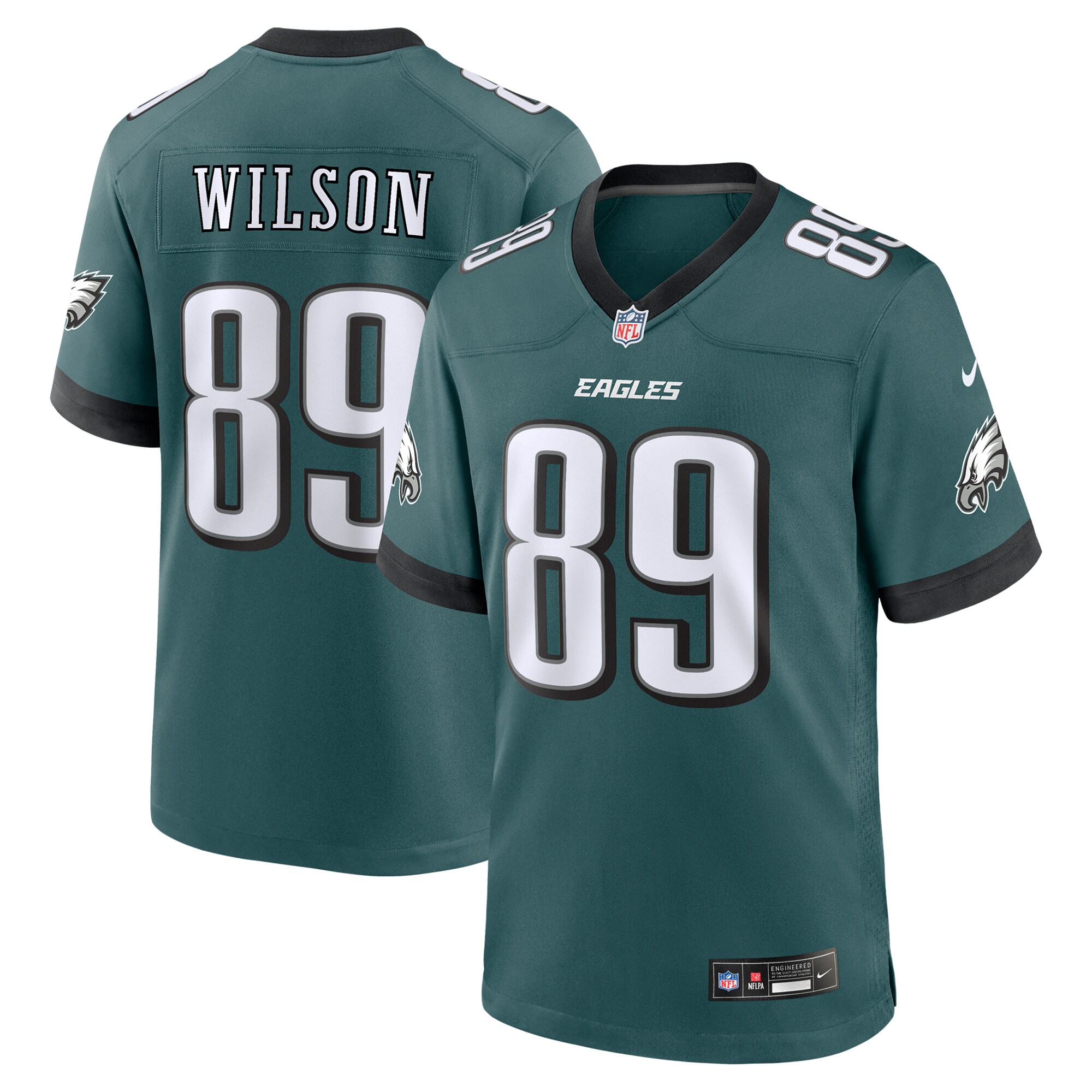 Philadelphia Eagles Johnny Wilson Midnight Green Team Game NFL Jersey Men's