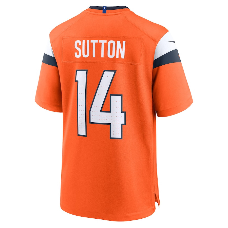 Courtland Sutton 14 Denver Broncos Game Orange NFL Jersey Men's