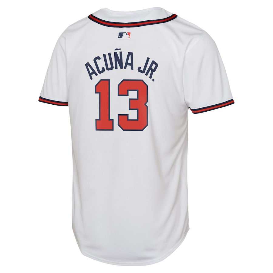 Ronald Acu?a Jr. 13 Atlanta Braves Home Limited Player White MLB Jersey Youth