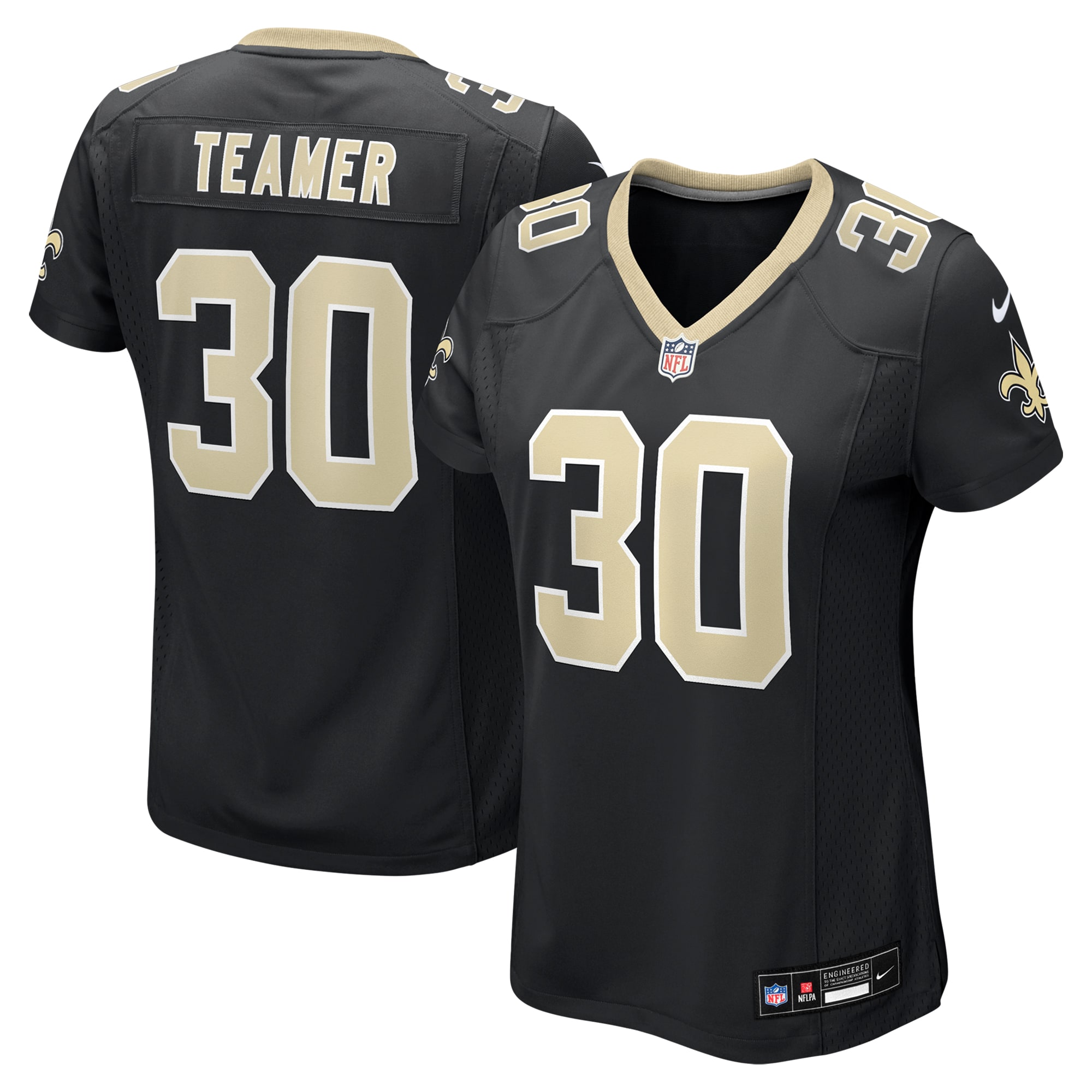 New Orleans Saints Roderic Teamer Black Game NFL Jersey Women's