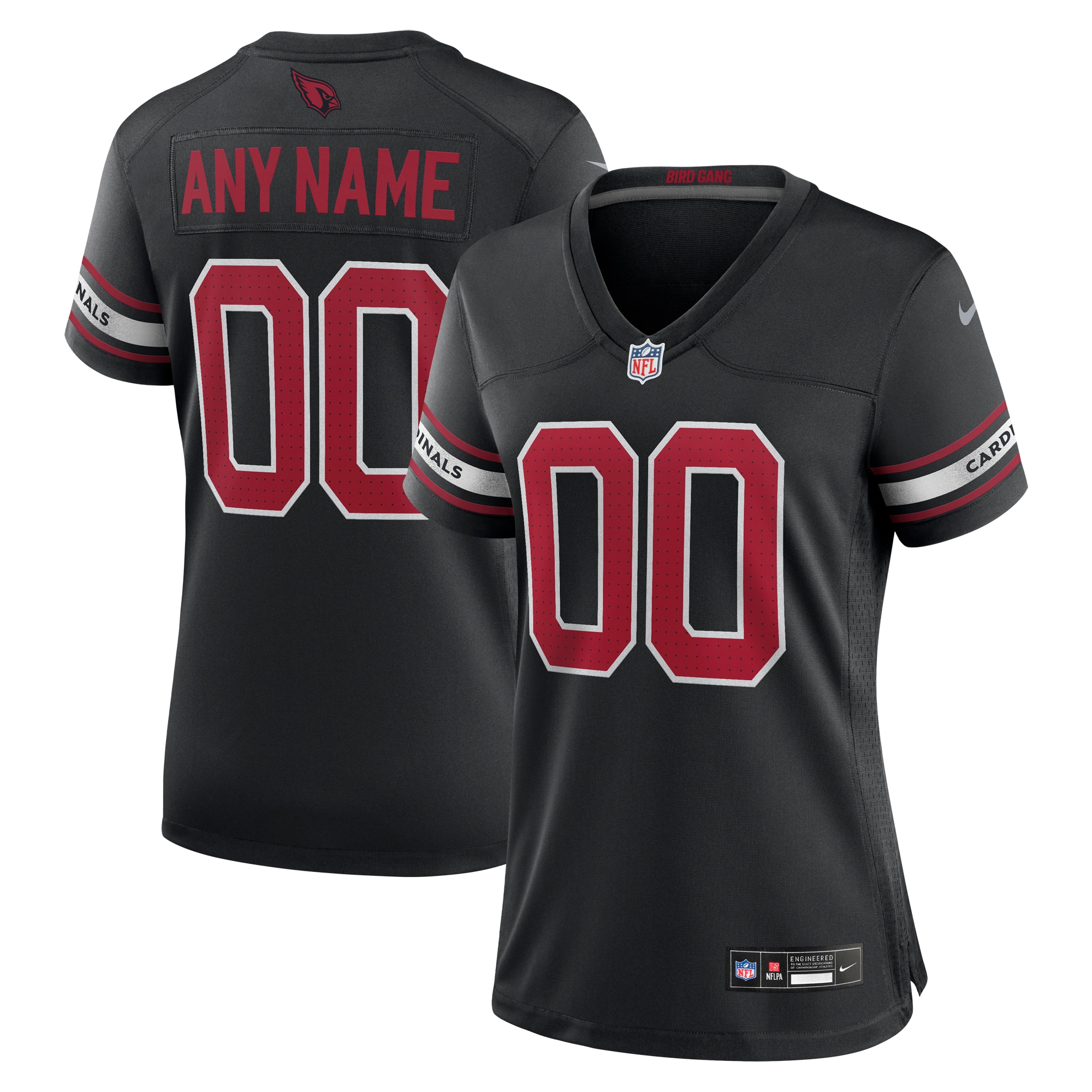 Arizona Cardinals Black Alternate Custom Game NFL Jersey Women's