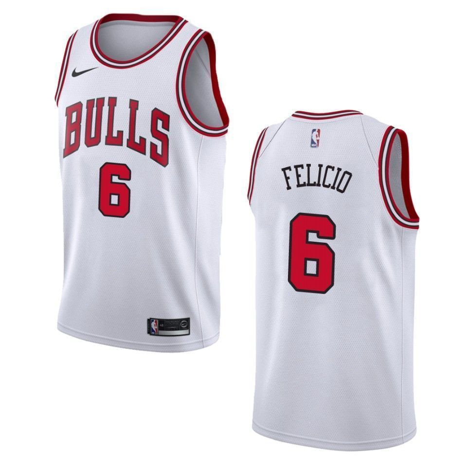 Chicago Bulls 6 Cristiano Felicio Association Swingman Wihte NBA Jersey Men's